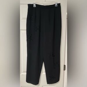 *Prom* After Dark Black Fancy Pants with Beaded Edgy Details